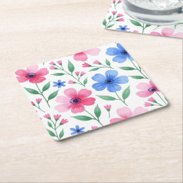 Posavasos Cuadrado De Papel  Rosewater Bloom Delight