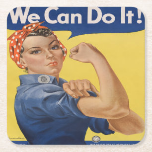 Posavasos Cuadrado De Papel Rosie the Riveter