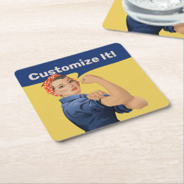 Posavasos Cuadrado De Papel Rosie the Riveter