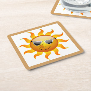 POSAVASOS CUADRADO DE PAPEL ROSTRO GENIAL SOL