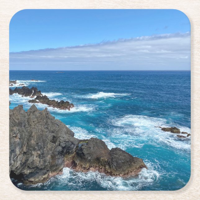 Posavasos Cuadrado De Papel Rotsen in zee (Anverso)