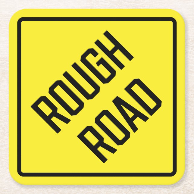 Posavasos Cuadrado De Papel Rough Road Paper Coaster (Anverso)