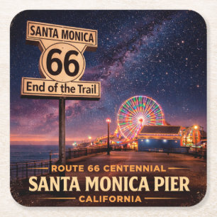Posavasos Cuadrado De Papel Route 66 Muelle Bebidas Recuerdo Costero