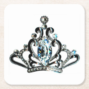 Posavasos Cuadrado De Papel "Royal+Tiara"