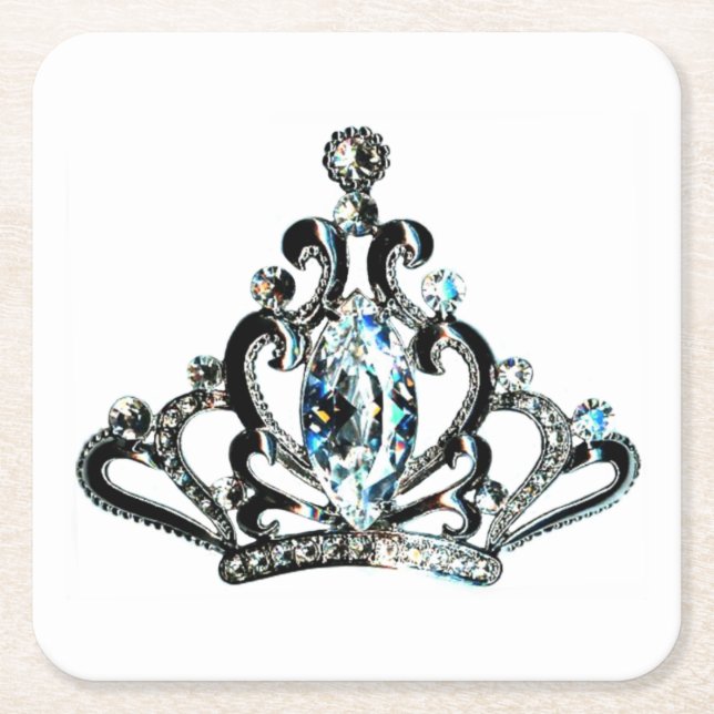 Posavasos Cuadrado De Papel "Royal+Tiara" (Anverso)