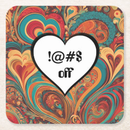 Posavasos Cuadrado De Papel Rude Funny Heart Design !@#$