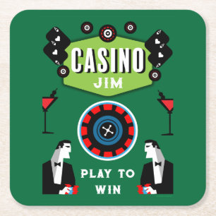 Posavasos Cuadrado De Papel Ruleta de póquer de juegos de casino