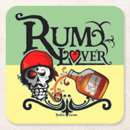 Posavasos Cuadrado De Papel Rum lover