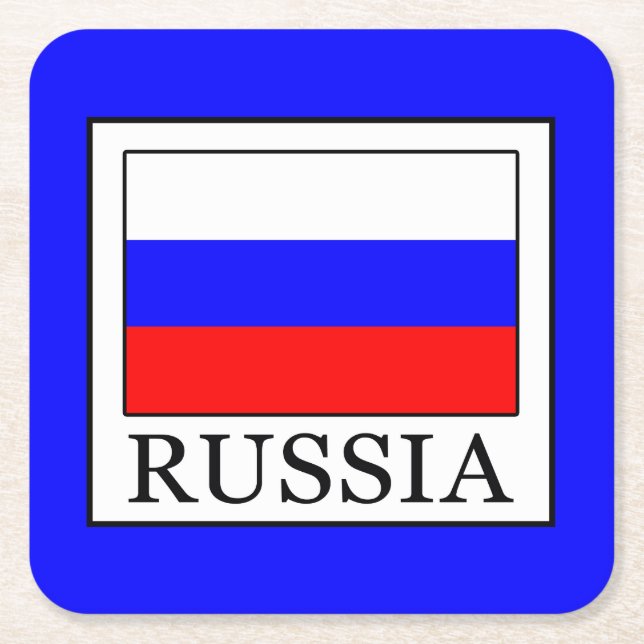Posavasos Cuadrado De Papel Rusia (Anverso)