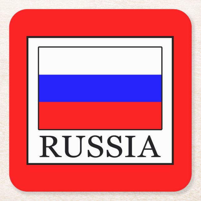 Posavasos Cuadrado De Papel Rusia (Anverso)