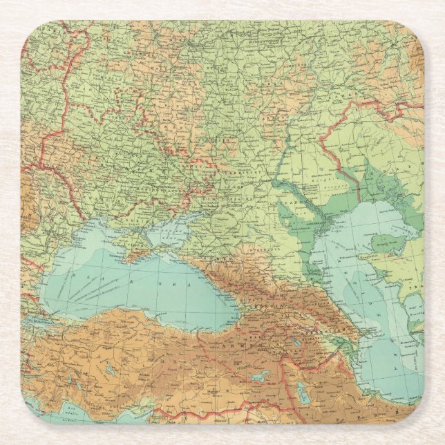 Posavasos Cuadrado De Papel Rusia meridional (Anverso)