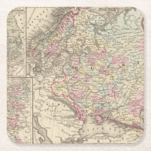 Posavasos Cuadrado De Papel Rusia, Suecia, Noruega 2