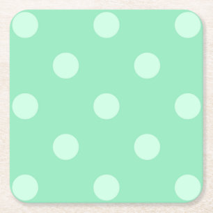 Posavasos Cuadrado De Papel Rústica Mint Green Dots Classic Elegant Blank