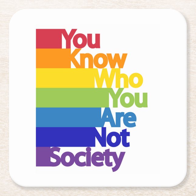 Posavasos Cuadrado De Papel Sabes a quién no eres sociedad (Anverso)