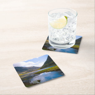 Posavasos Cuadrado De Papel sabiduría de la naturaleza, montaña