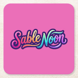 Posavasos Cuadrado De Papel Sable Noon - Logotipo Básico