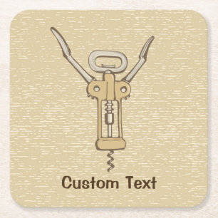 Posavasos Cuadrado De Papel Sacacorchos