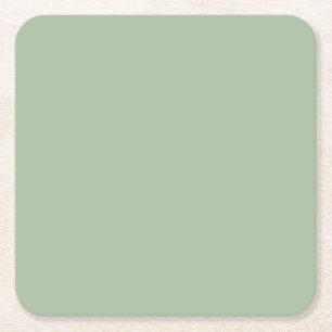 Posavasos Cuadrado De Papel Sage Green Personalizado Branded