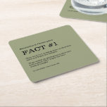 Posavasos Cuadrado De Papel Sage Green White Boda Fact<br><div class="desc">Una idea única y divertida para actualizar sus posavasos bodas para su recepción nupcial. Considérelo para sus estaciones de comida, un toque personal divertido. Personalice estas servilletas con hechos sobre la novia y el novio. Haz múltiples cosas divertidas acerca de los recién casados en su boda, usa esta plantilla y...</div>