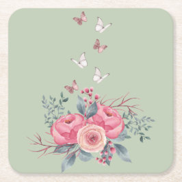 Posavasos Cuadrado De Papel Sage Square Coaster Set