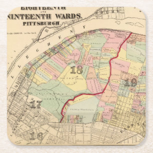 Posavasos Cuadrado De Papel Salas 1819 de Pittsburgh, Pennsyvania