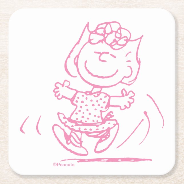 Posavasos Cuadrado De Papel Sally Brown Dancing (Anverso)