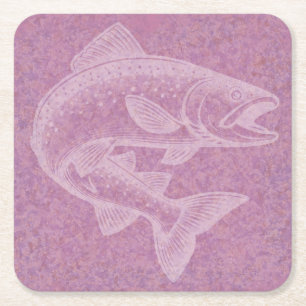 Posavasos Cuadrado De Papel Salmon Rising