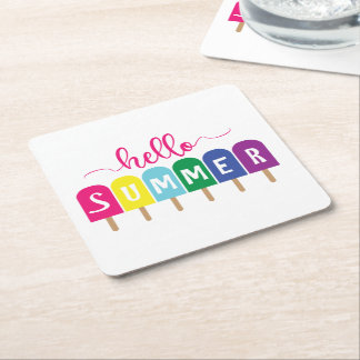 Posavasos Cuadrado De Papel Salto de hielo de verano