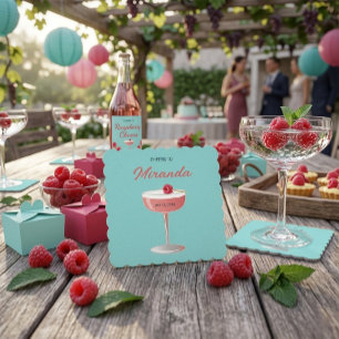 Posavasos Cuadrado De Papel Salud por la Fiesta Personalizada de [Nombre]