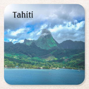 Posavasos Cuadrado De Papel Saludo desde Tahití