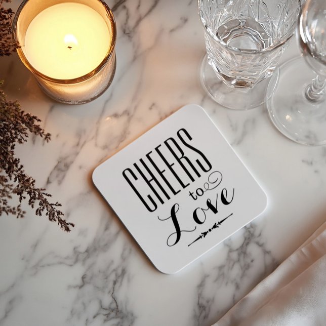 Posavasos Cuadrado De Papel Saludos a los Bodas blancos y negros (Subido por el creador)