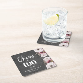 Posavasos Cuadrado De Papel Saludos al centésimo cumpleaños