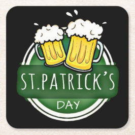 Posavasos Cuadrado De Papel Saludos al Día de San Patricio