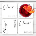 Posavasos Cuadrado De Papel Saludos Clásicos Boda Minimalista Mínimo Moderno<br><div class="desc">Estas son "Cheers" Clásico Moderno Mínimo Minimalista Sencillo Boda de papel Ataques!</div>