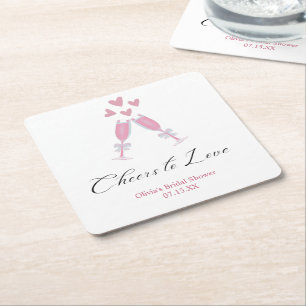 Posavasos Cuadrado De Papel Saludos para amar a la moderna ducha de novias en