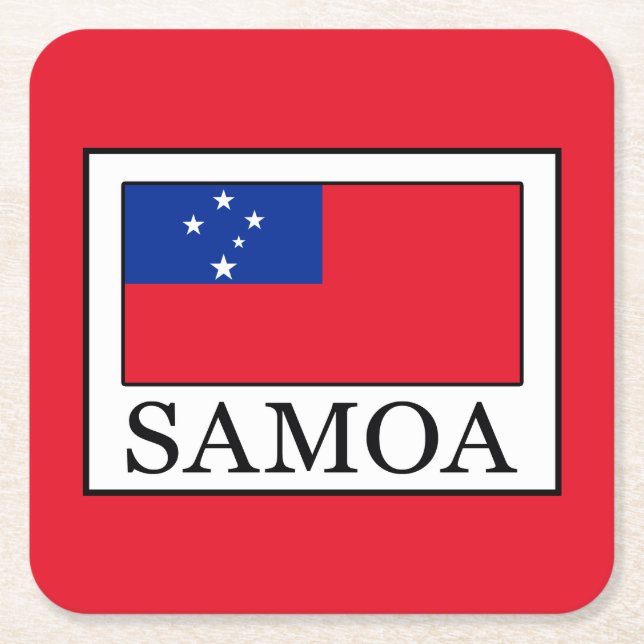 Posavasos Cuadrado De Papel Samoa (Anverso)