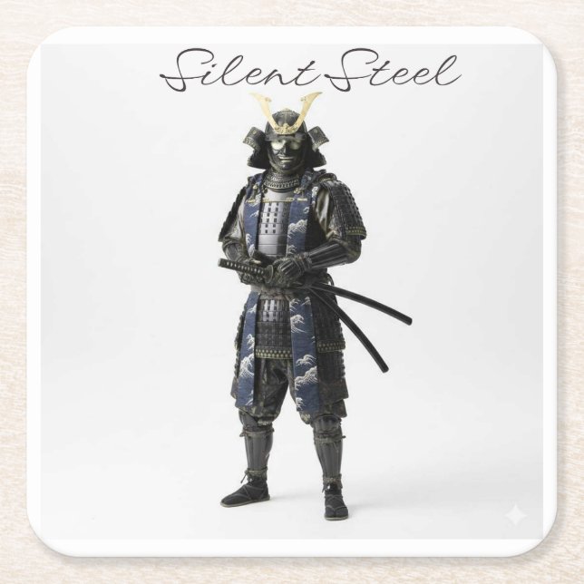 Posavasos Cuadrado De Papel Samurai drink coaster (Anverso)