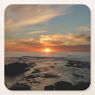 Posavasos Cuadrado De Papel San Diego Sunset II