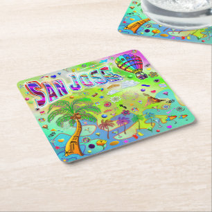 Posavasos Cuadrado De Papel San Jose Coaster Melodía Atemporal