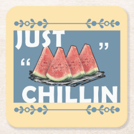 Posavasos Cuadrado De Papel sandía