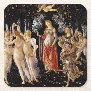 Posavasos Cuadrado De Papel Sandro Botticelli - La Primavera