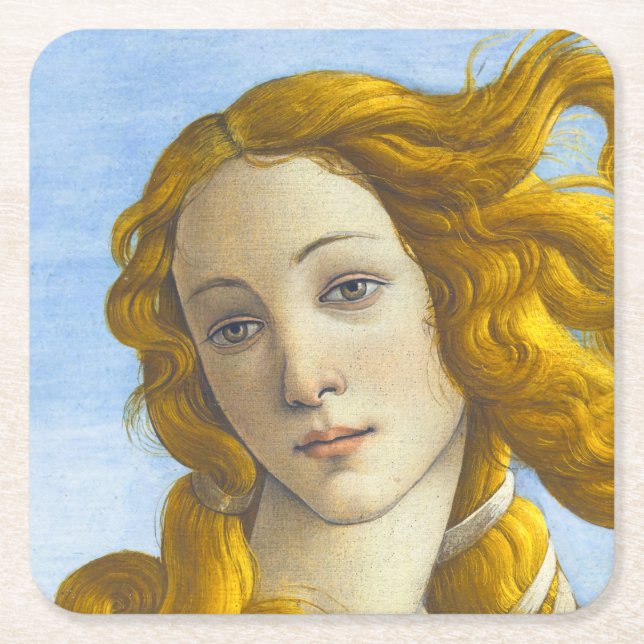 Posavasos Cuadrado De Papel Sandro Botticelli - Nacimiento de los detalles de  (Anverso)