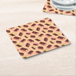 Posavasos Cuadrado De Papel Sandwich de crema de hielo divertido retro napolit
