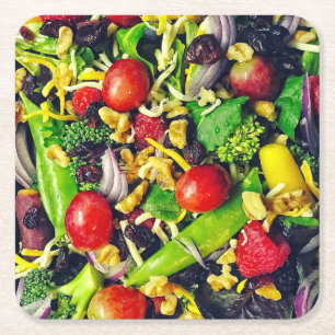 Posavasos Cuadrado De Papel Sanos Ensalados