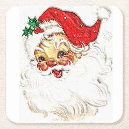 Posavasos Cuadrado De Papel Santa Claus