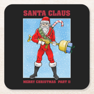 Posavasos Cuadrado De Papel Santa Claus Feliz Navidad Parte 2