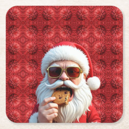 Posavasos Cuadrado De Papel Santa Claus genial