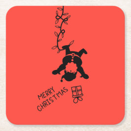 Posavasos Cuadrado De Papel Santa Distribution Gifts