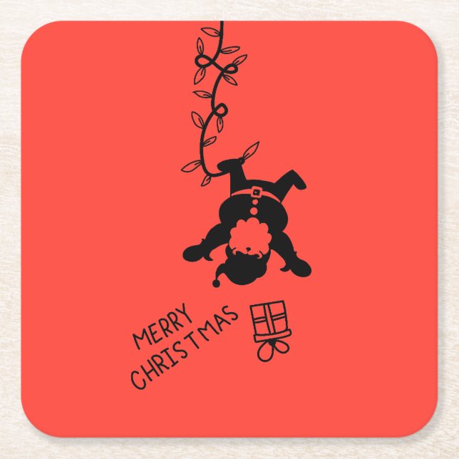 Posavasos Cuadrado De Papel Santa Distribution Gifts (Anverso)