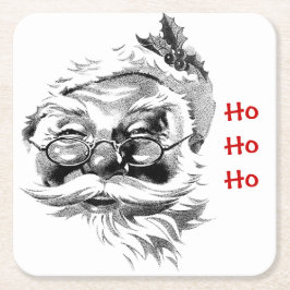 Posavasos Cuadrado De Papel Santa Ho Ho Ho Ho Ho Coaster